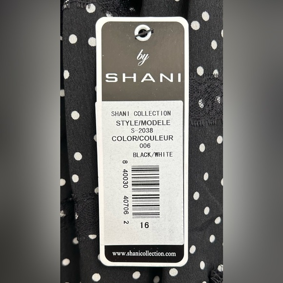 SHANI Black Polka Dot Three-Quarter Length Sleeve Beautiful Size 16 NWT - Picture 10 of 11